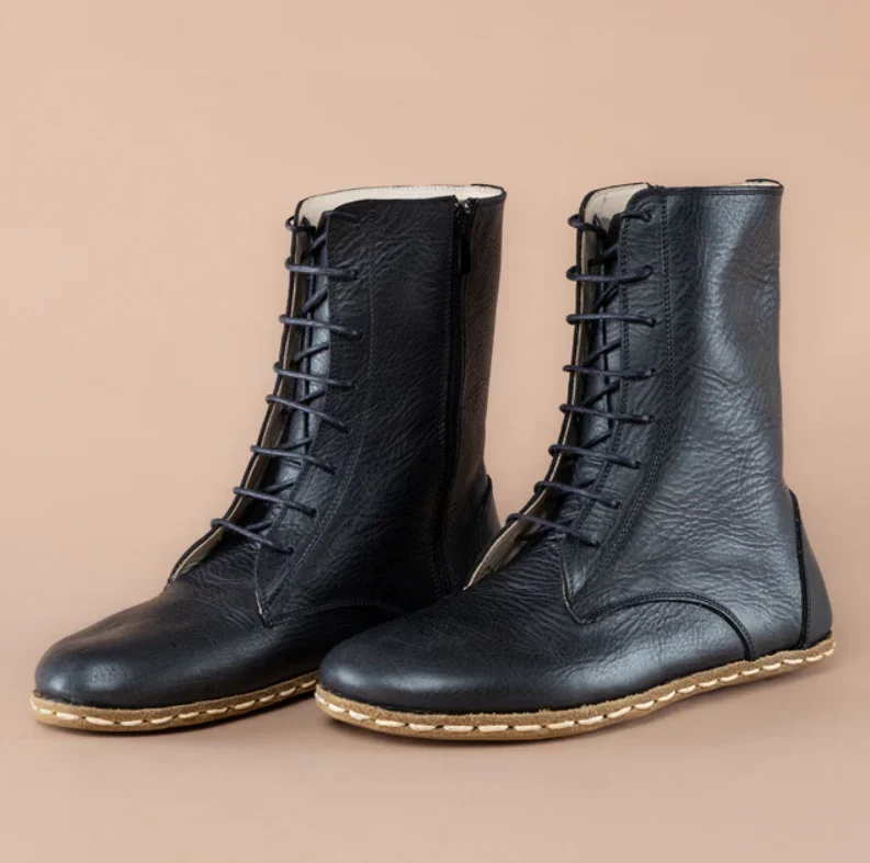 Women's Black Barefoot High Ankle Boots (3)